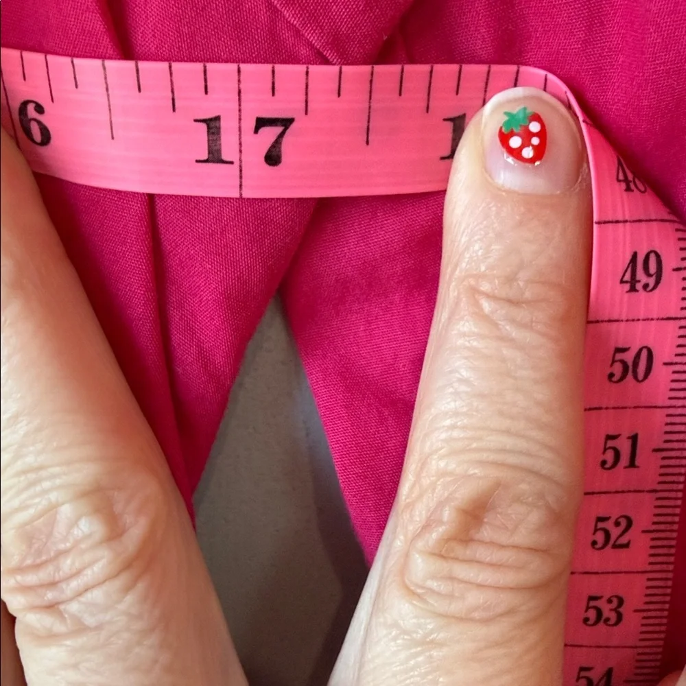 KITRI Ruched Cotton Blouse Top Fuchsia Pink - Picture 7 of 8